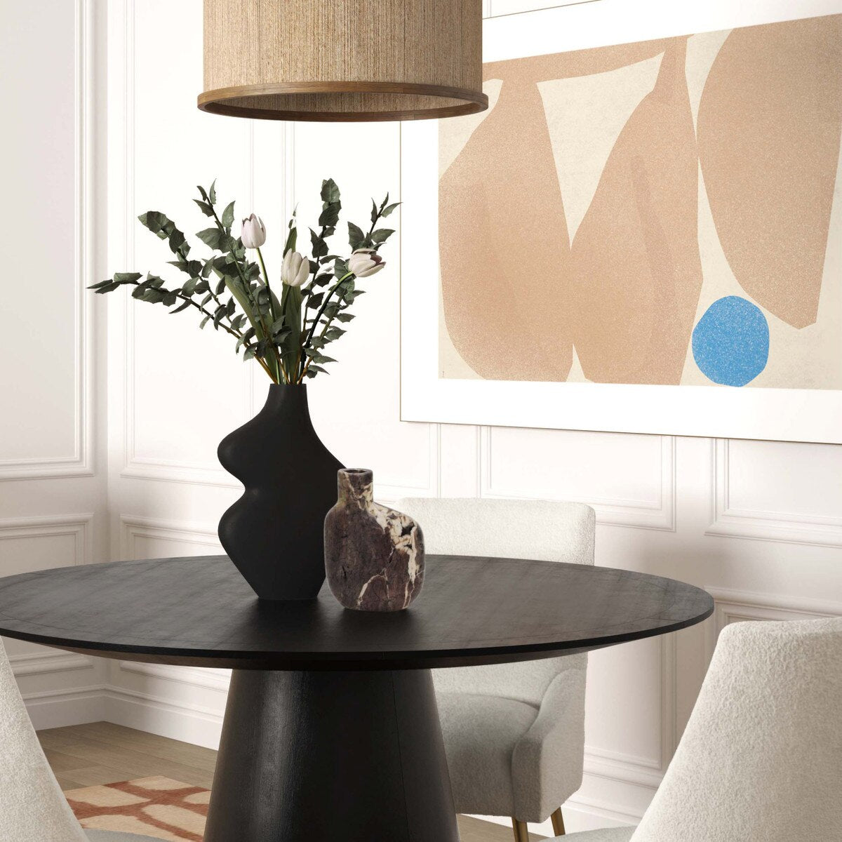 Vase en marbre gris Pika - Moyen