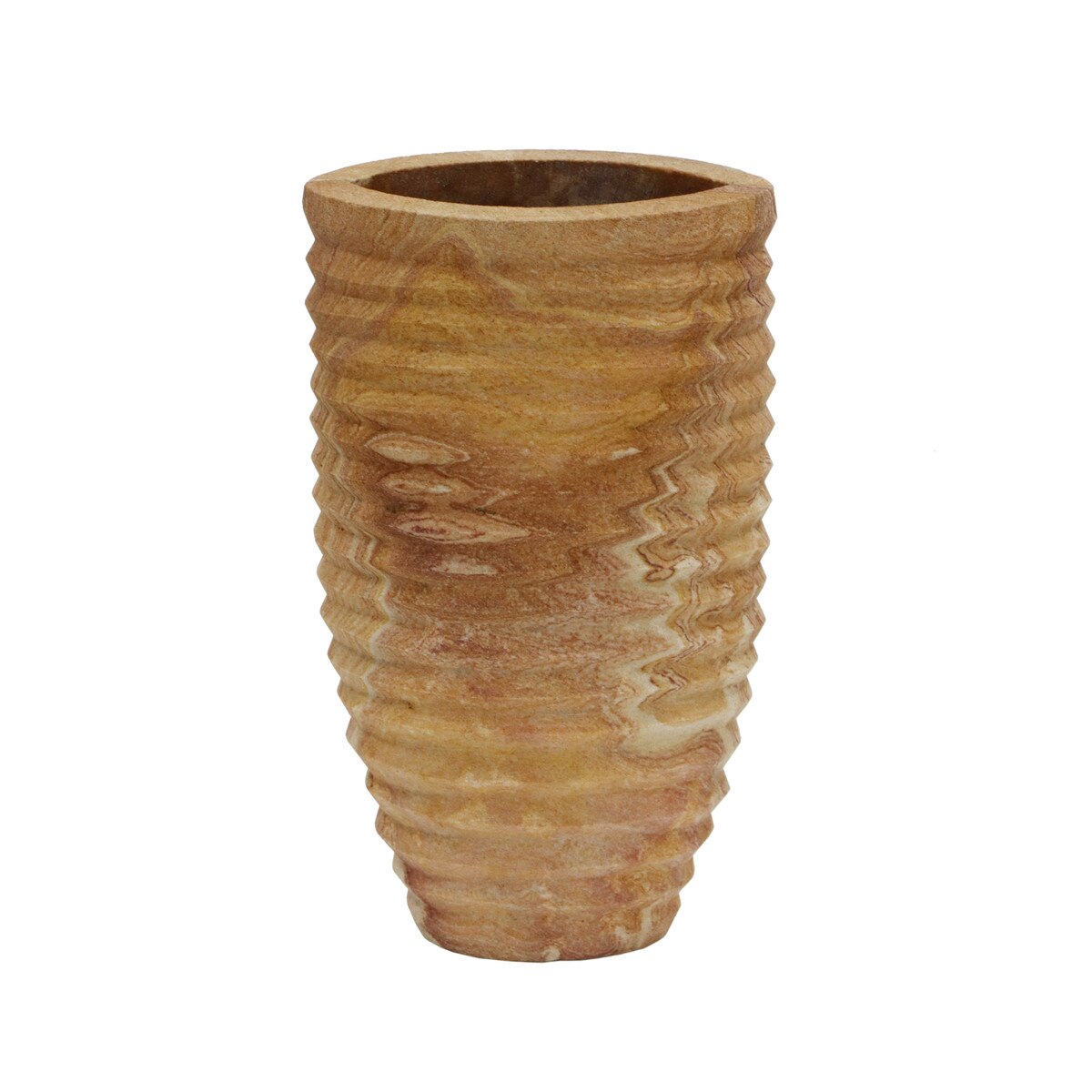 Vase en pierre côtelée Saava en grès