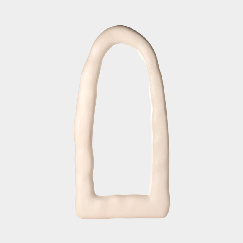Kaia Cream Textured Small Floor Mirror