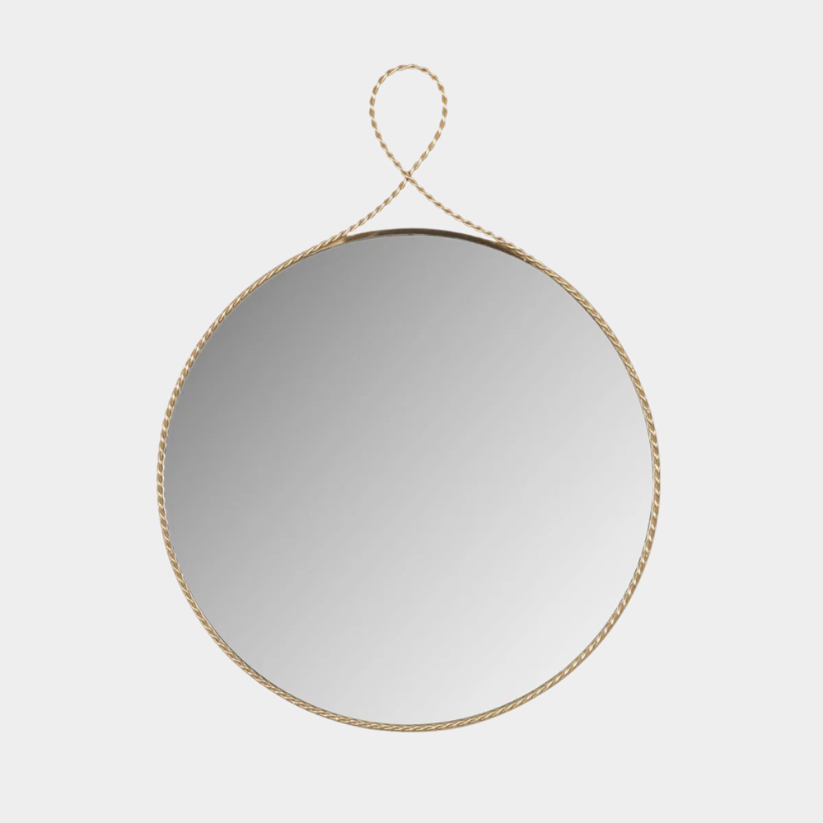 Miroir mural rond en laiton tressé Ravina
