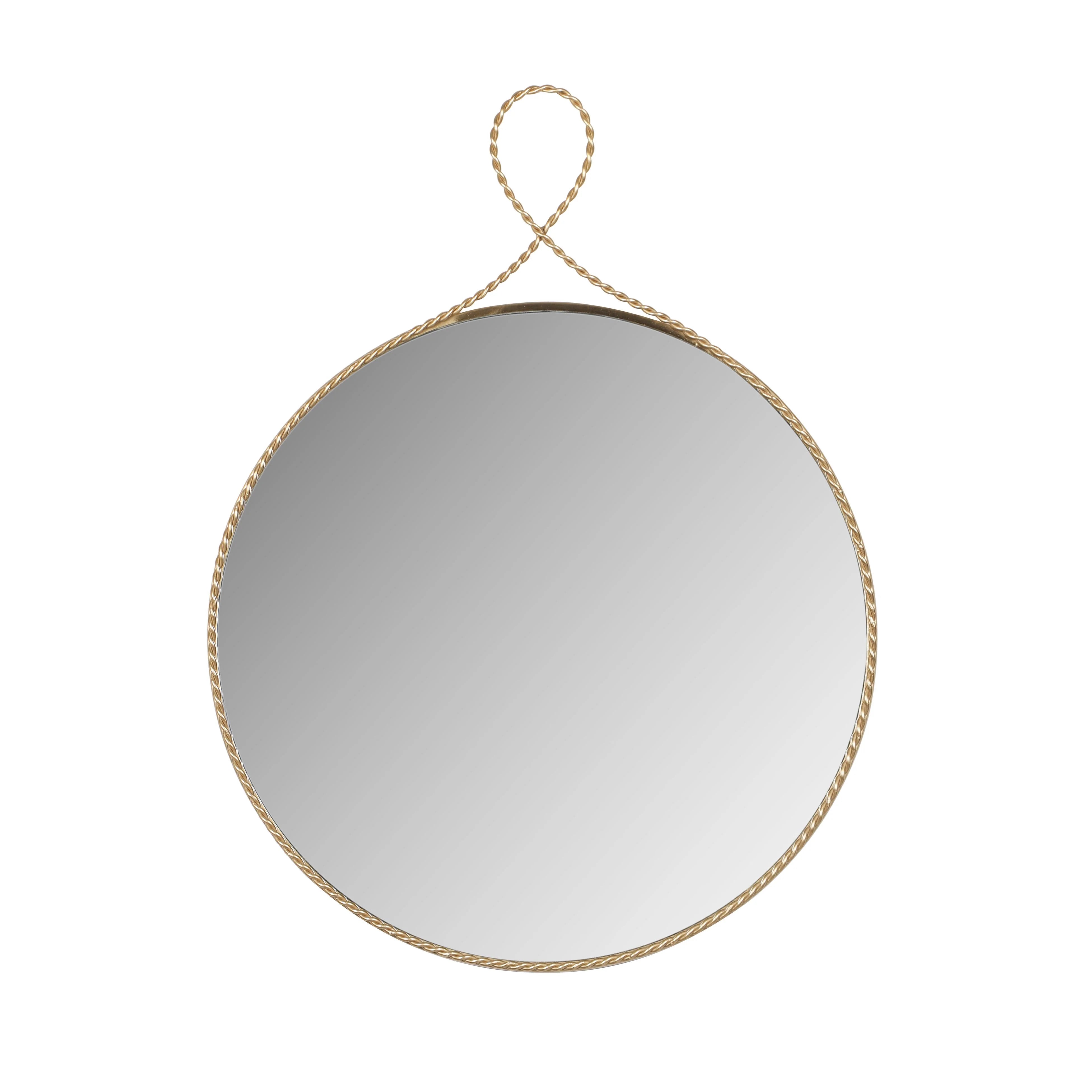 Ravina 24"X31" Braided Brass Round Wall Mirror