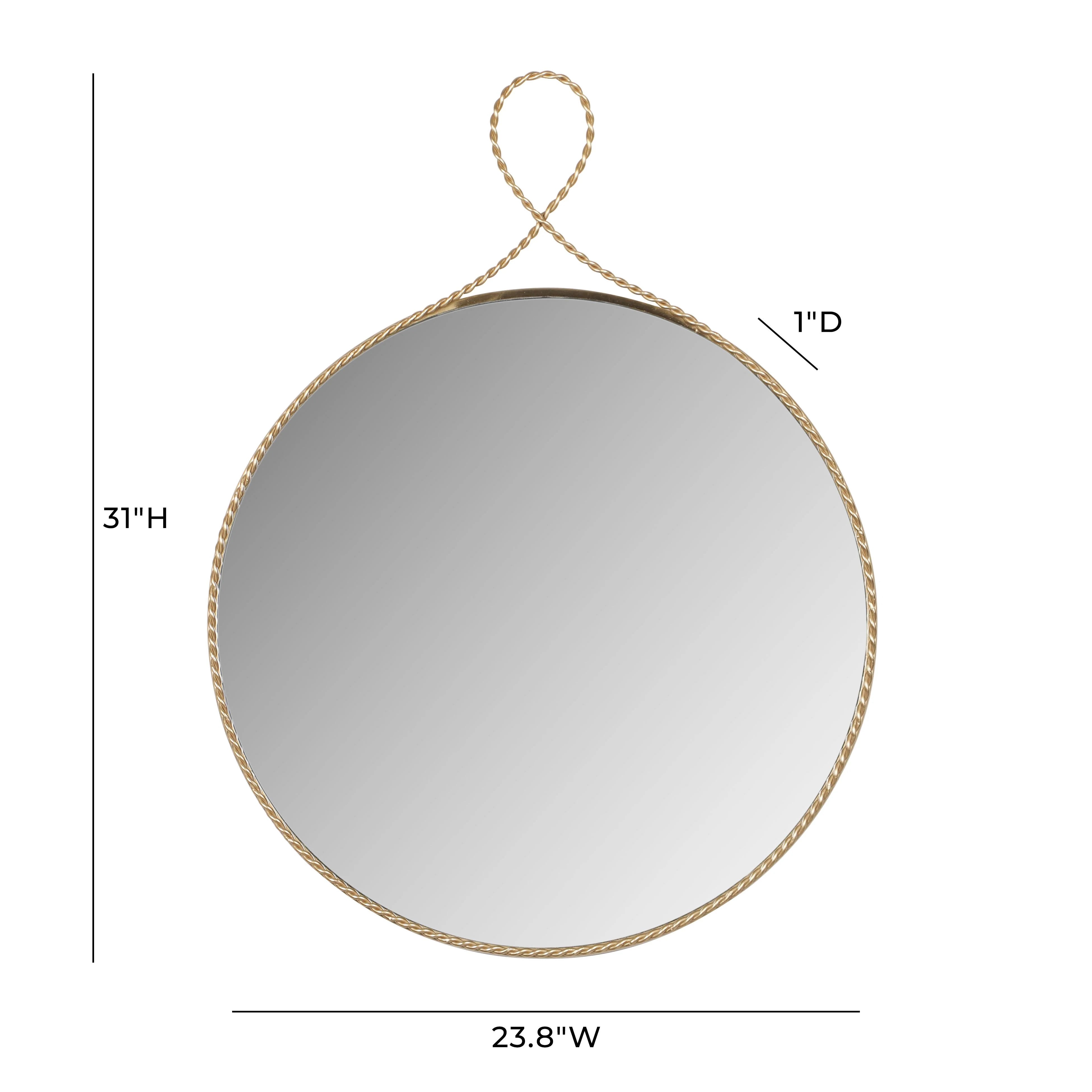 Miroir mural rond en laiton tressé Ravina