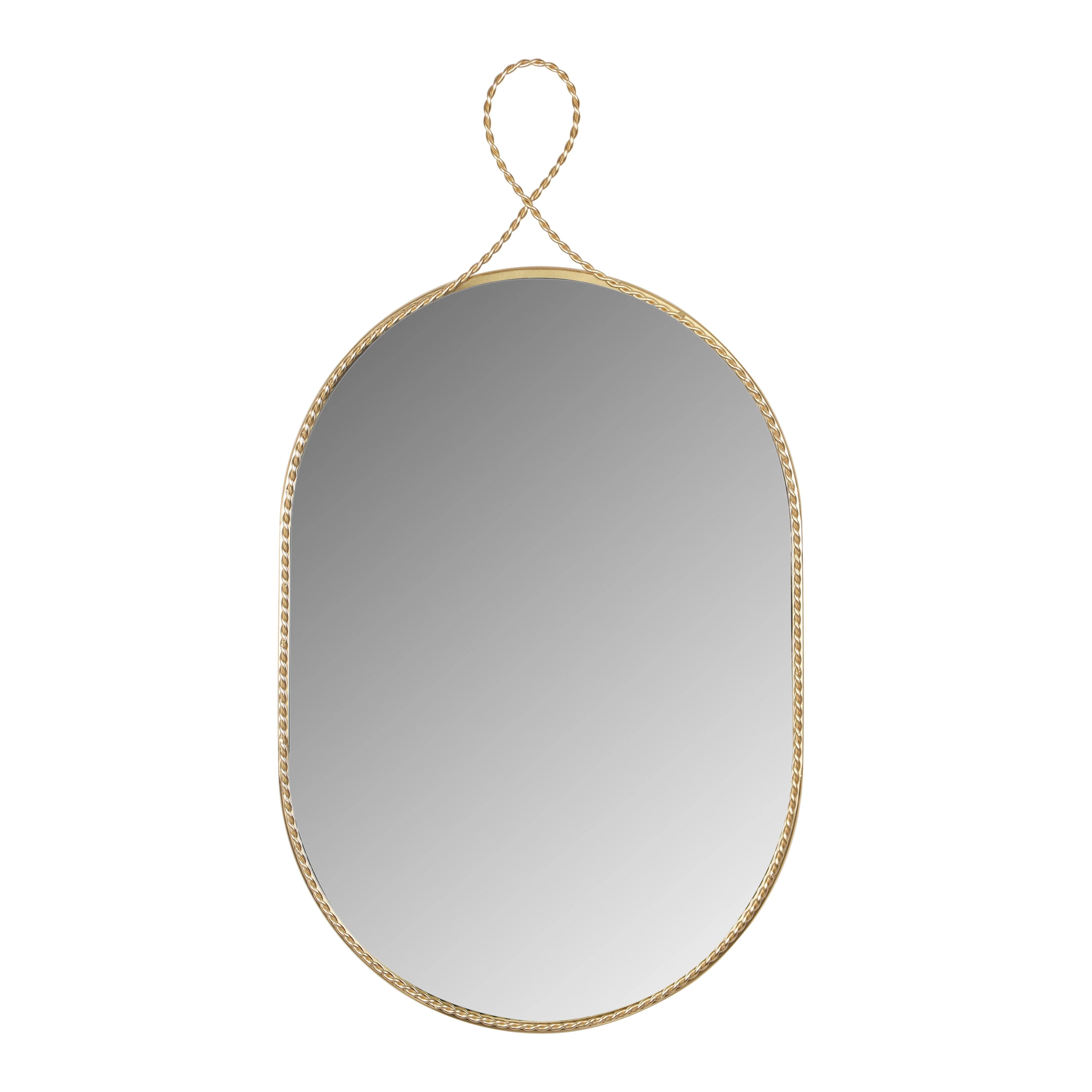 Ravina 20"X38" Braided Brass Oval Wall Mirror