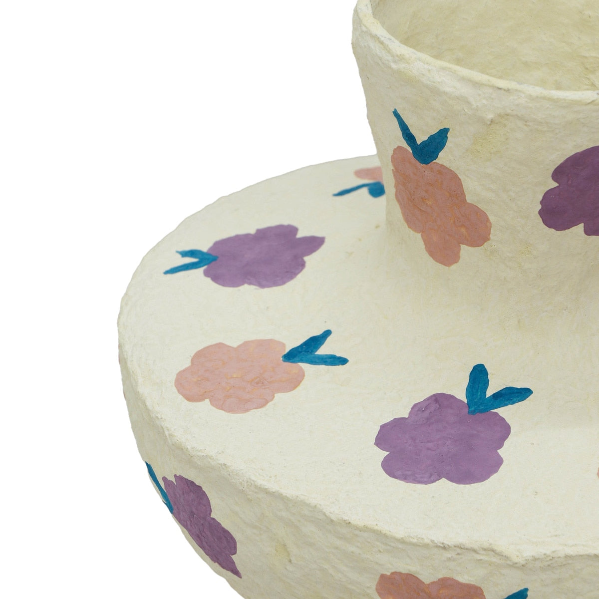 Vase en coton mâché aux fleurs printanières