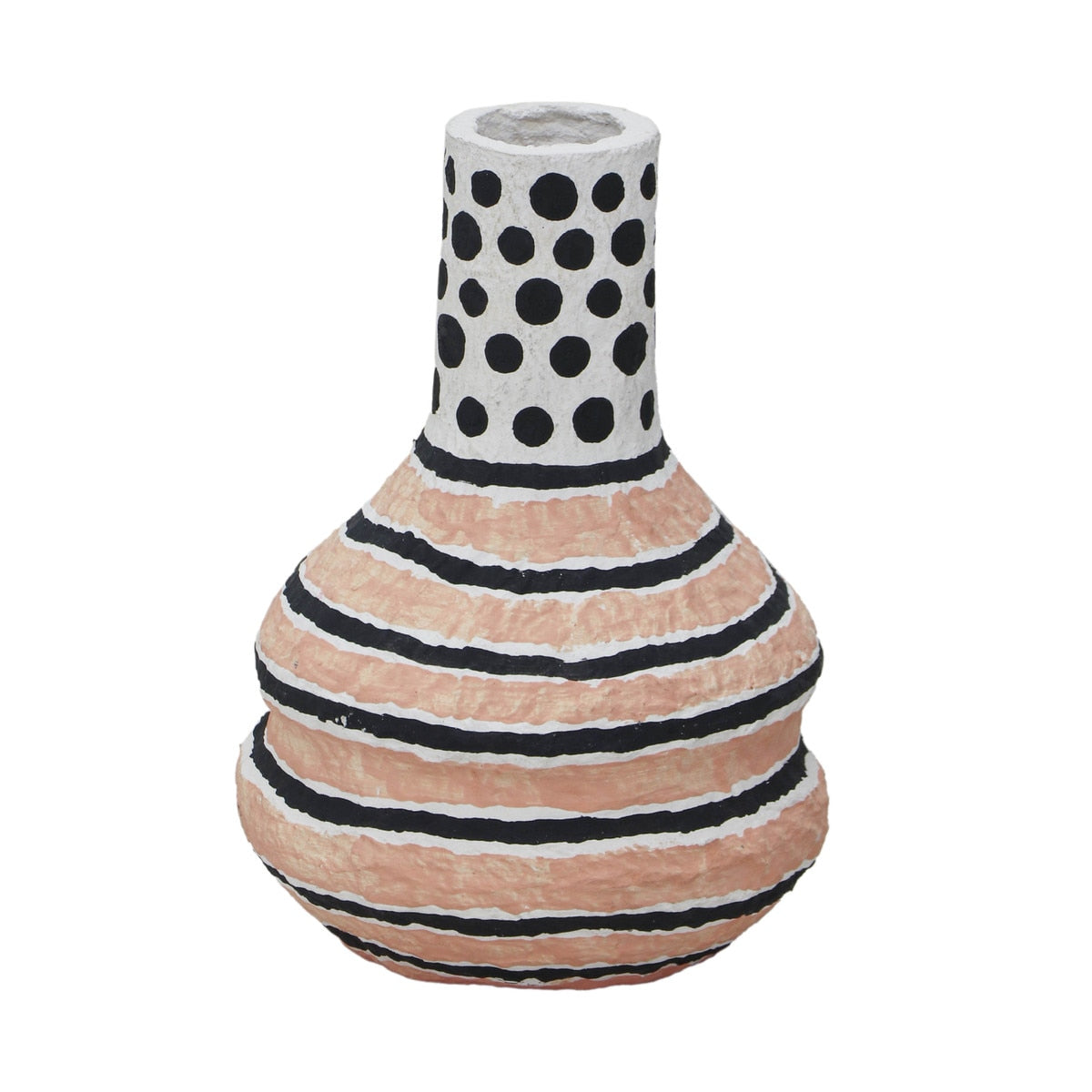 Vase en coton mâché à imprimé moderniste
