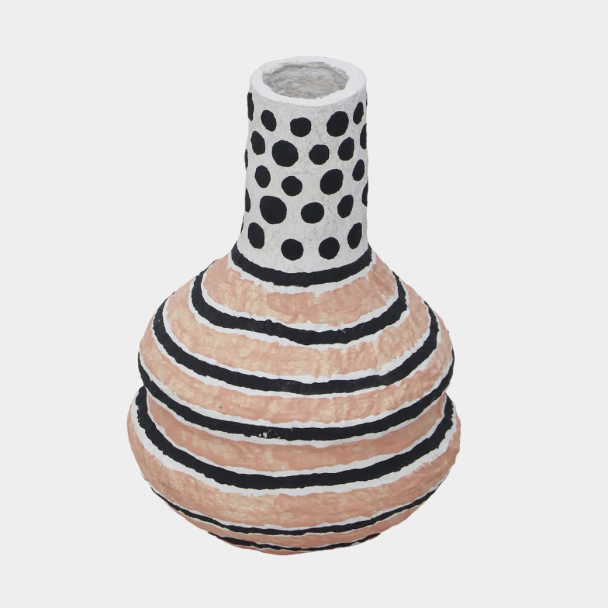 Vase en coton mâché à imprimé moderniste