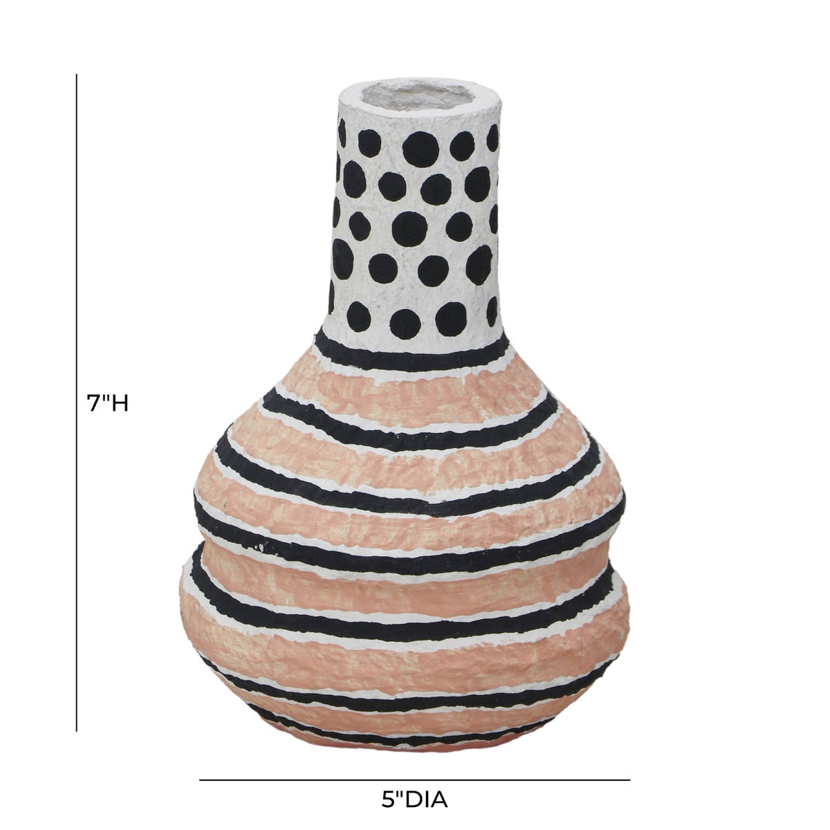 Vase en coton mâché à imprimé moderniste