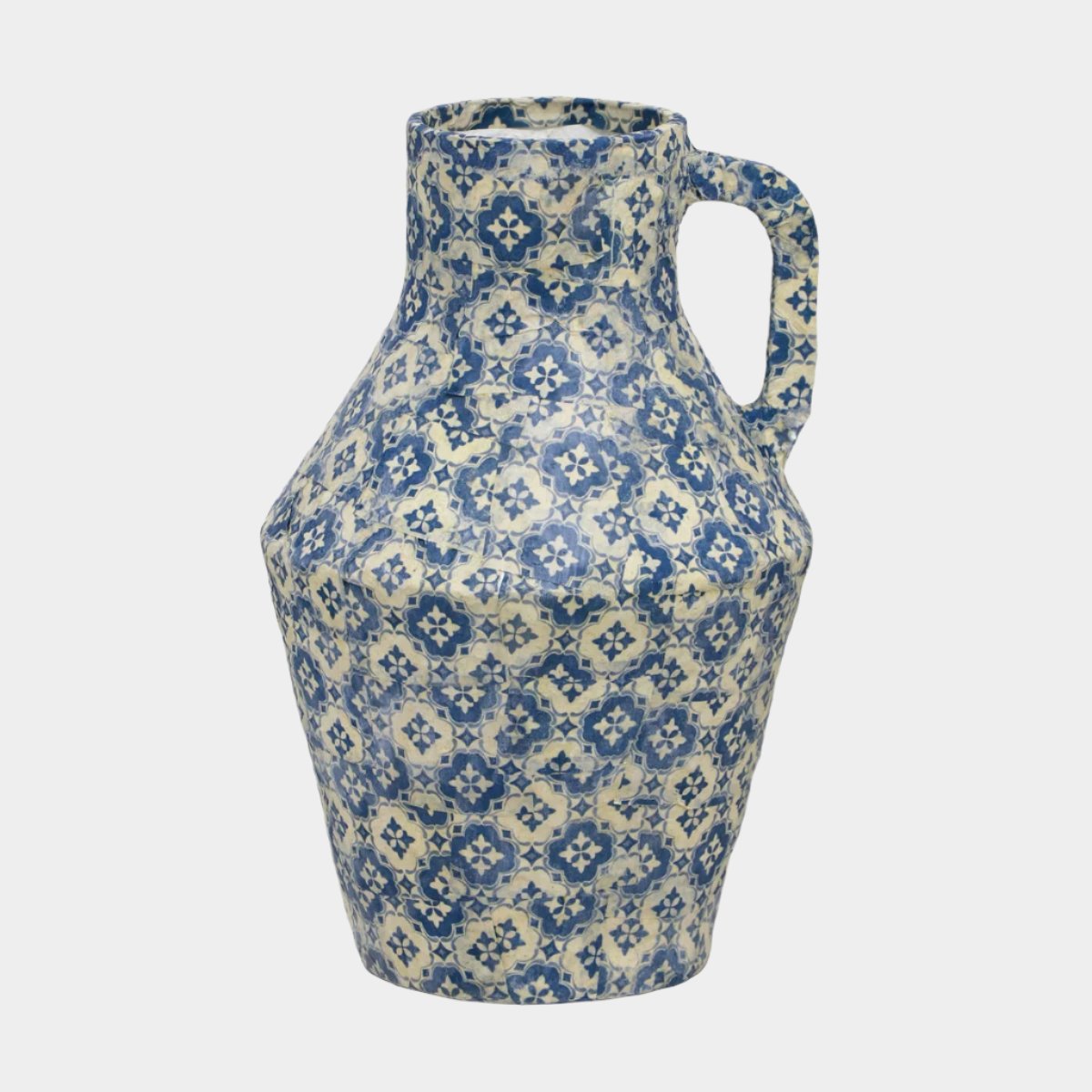 Vase en coton mâché en carreaux de Lisbonne