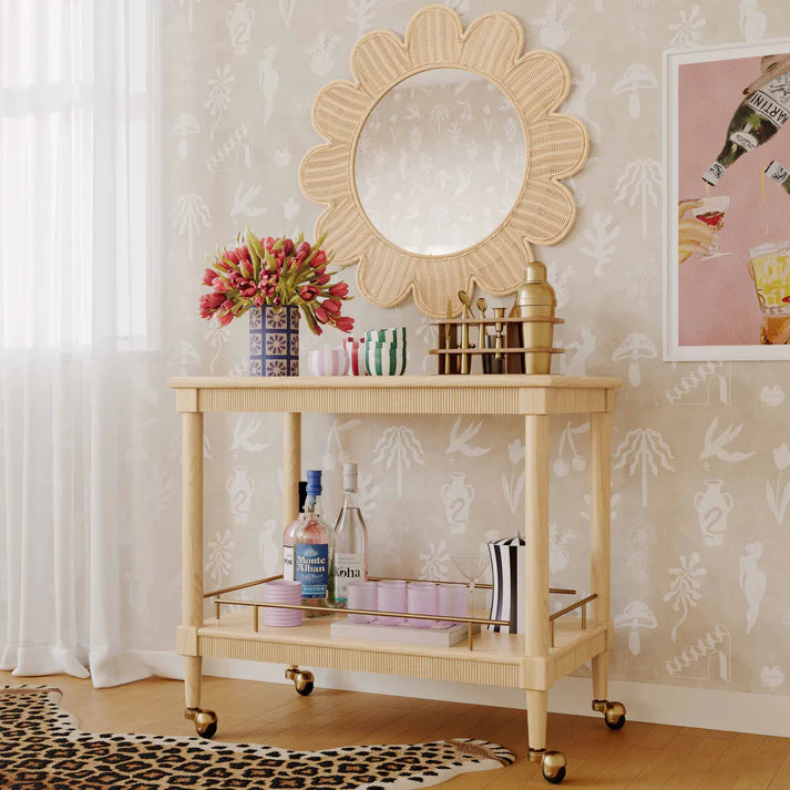 Coralie 33.4" Rattan Round Wall Mirror