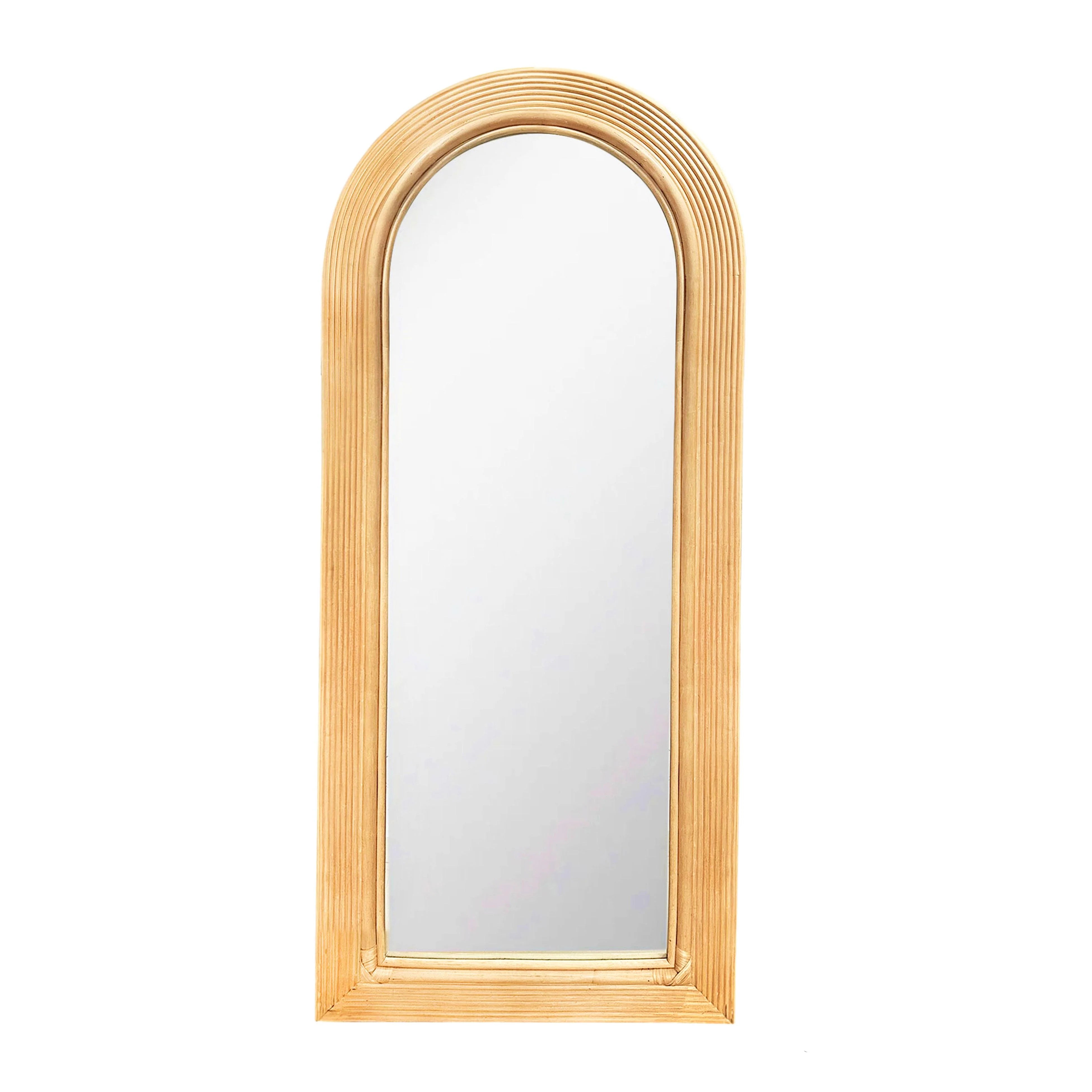 Tanya 70" Rattan Floor Mirror