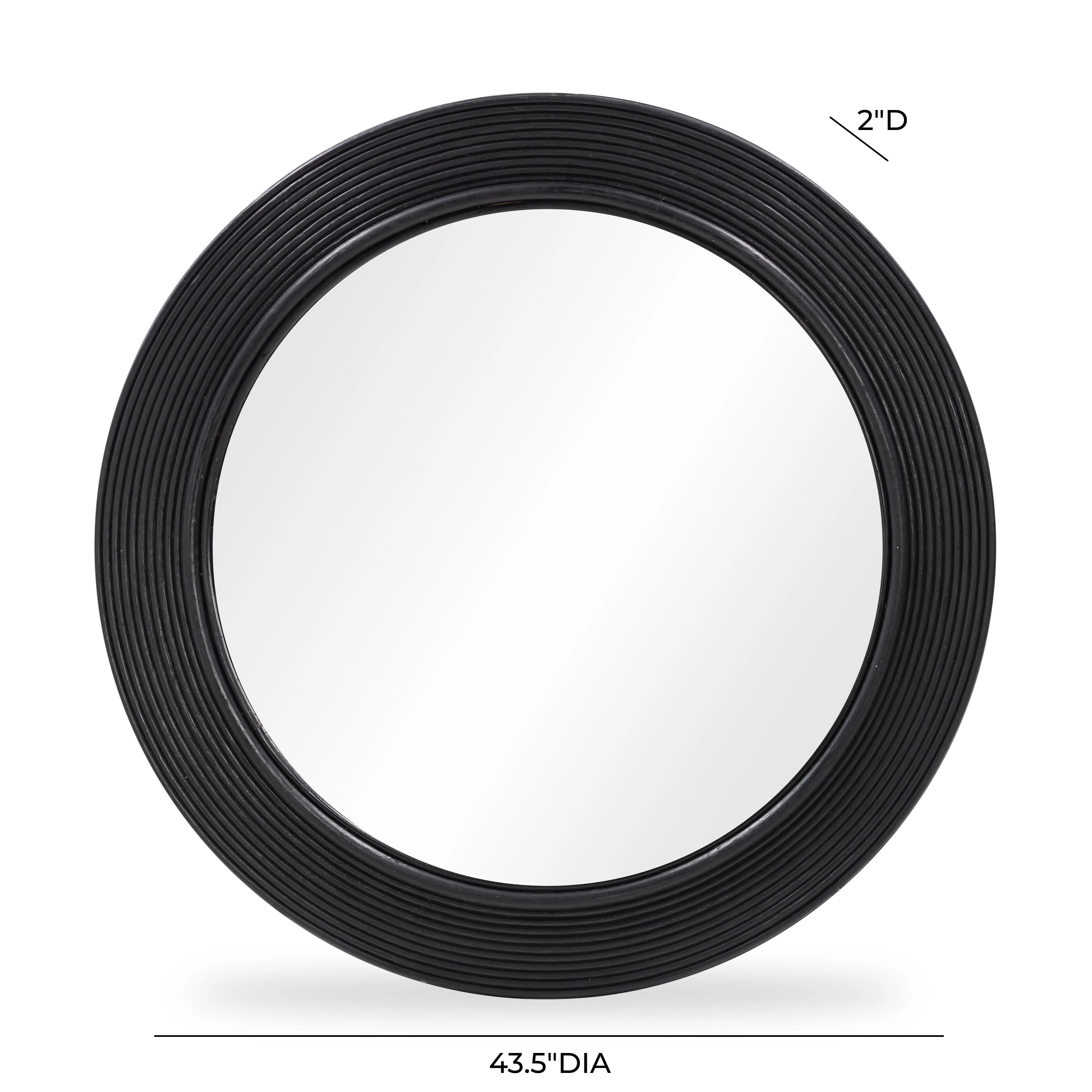 Tanya 43.5" Rattan Round Wall Mirror