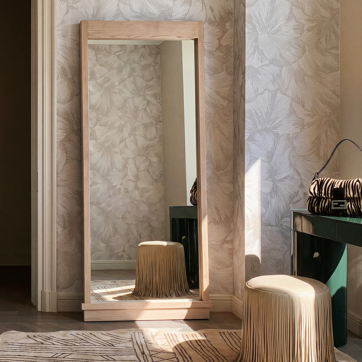 Aimee 44"X77" Solid Brushed Ash Floor Mirror