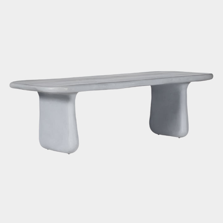 Athen Grey Faux Stone Indoor / Outdoor 95" Rectangular Dining Table