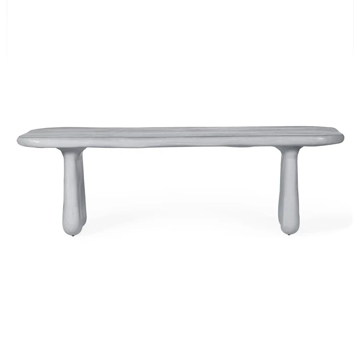 Athen Grey Faux Stone Indoor / Outdoor 95" Rectangular Dining Table