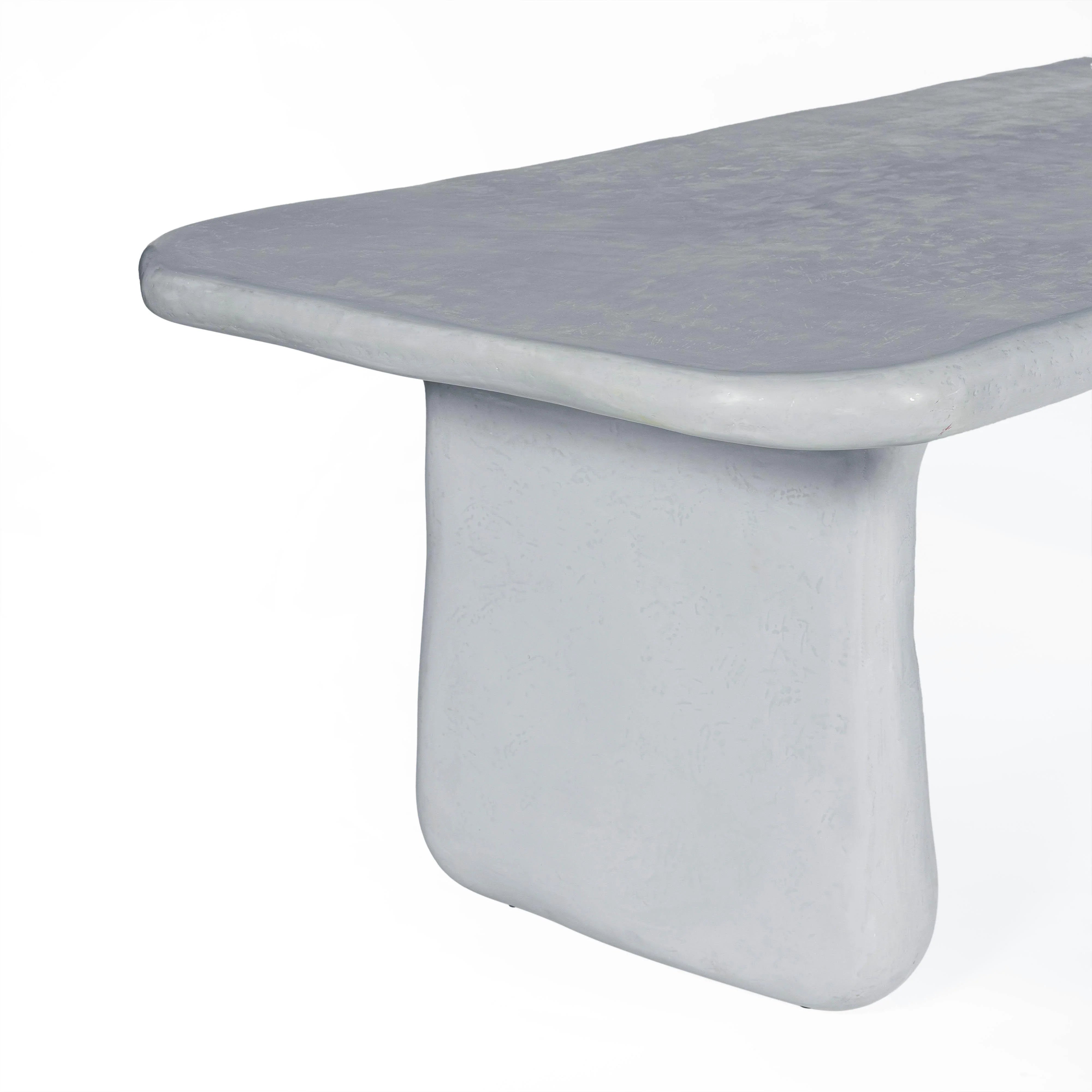 Athen 95" Grey Faux Stone Indoor / Outdoor Rectangular Dining Table