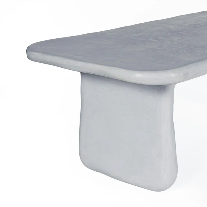 Athen Grey Faux Stone Indoor / Outdoor 95" Rectangular Dining Table