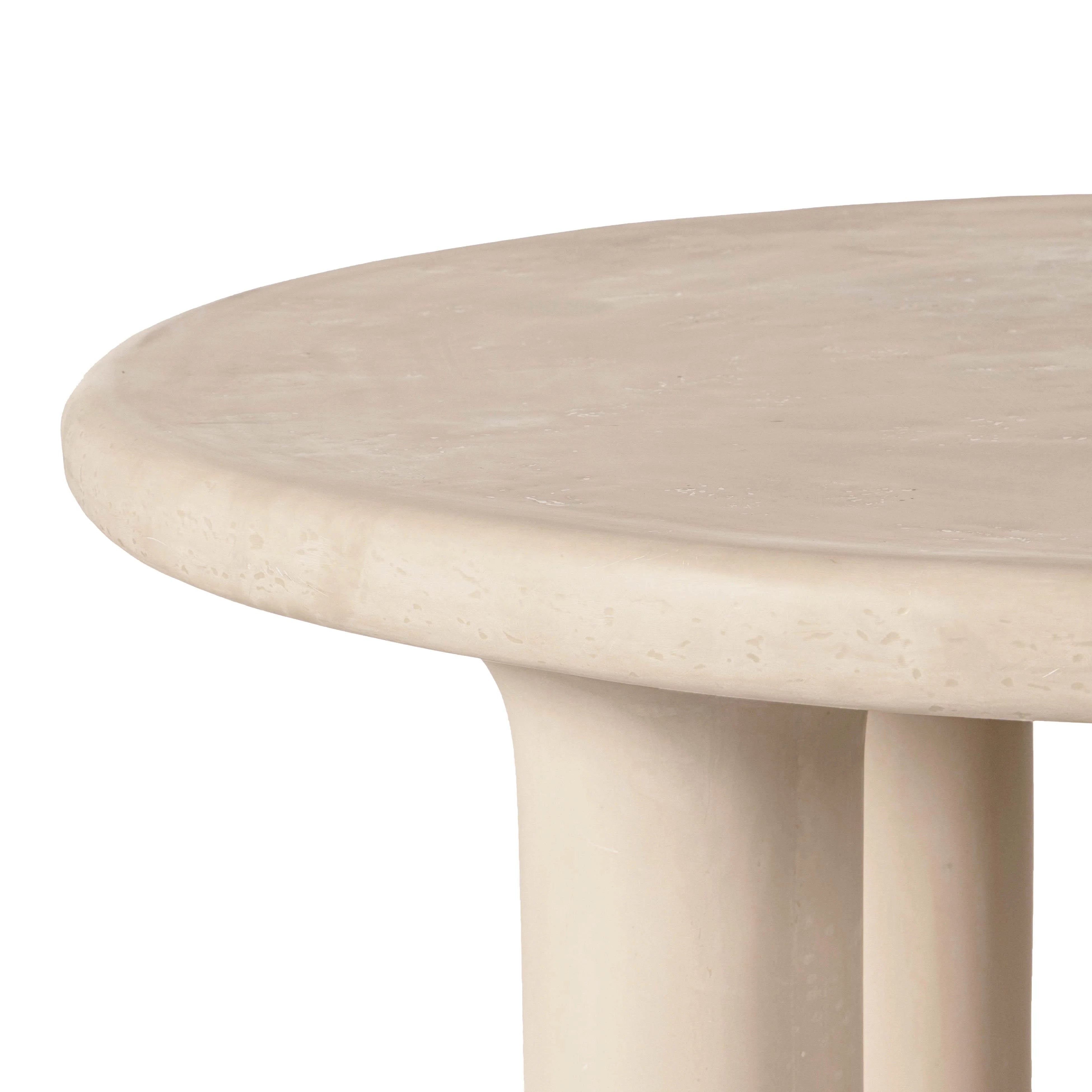 Barbara 47" Cream Textured Indoor / Outdoor Round Dining Table