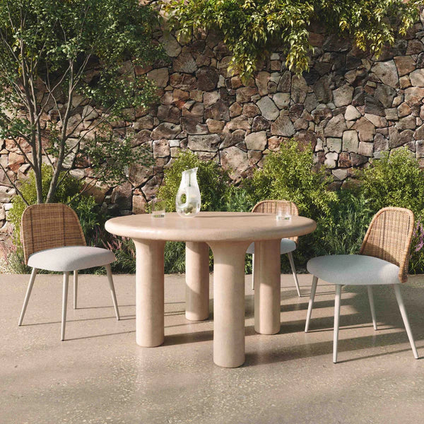 Barbara Cream Textured Indoor / Outdoor 47" Round Dining Table