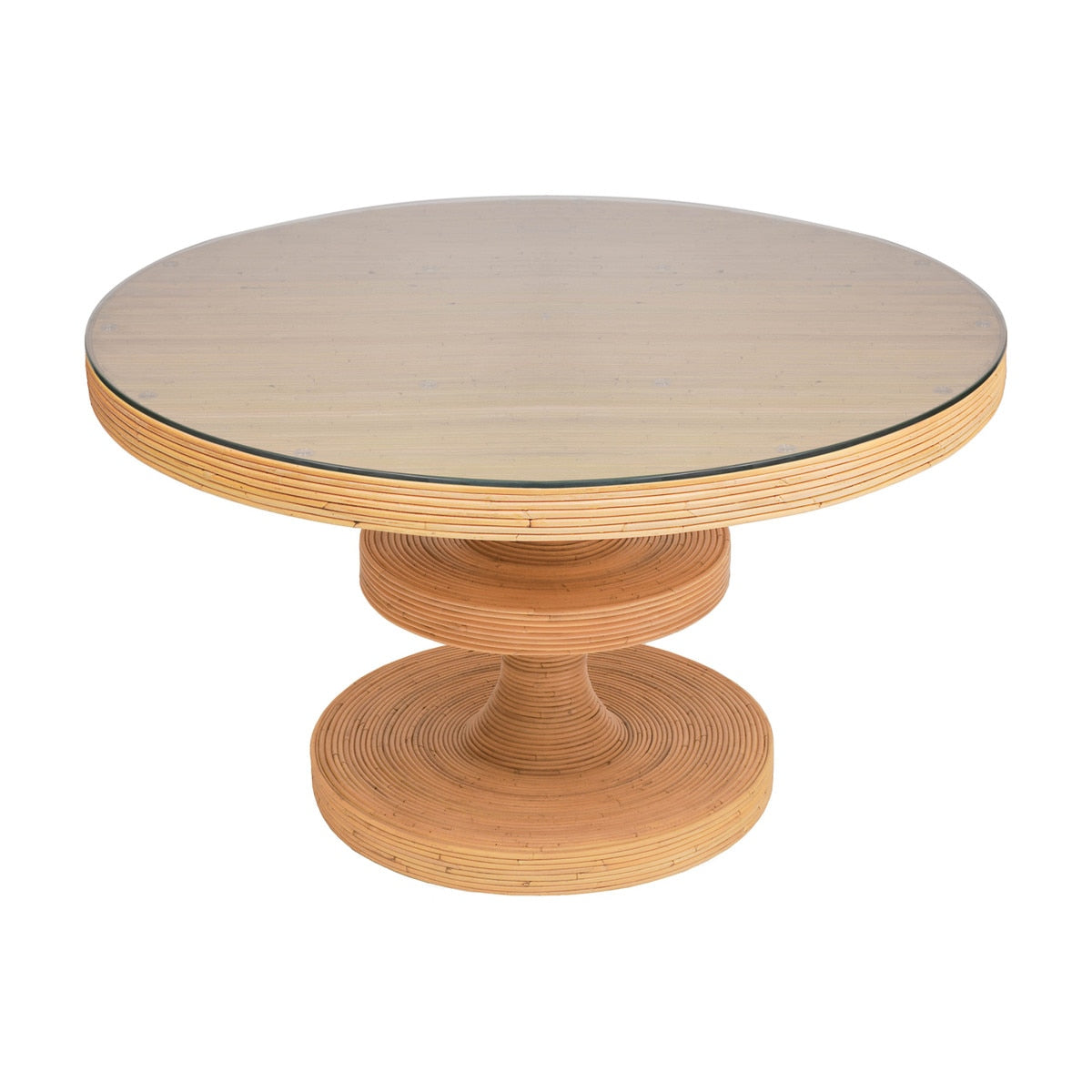 Table à manger ronde en rotin naturel Apollonia de 51 po