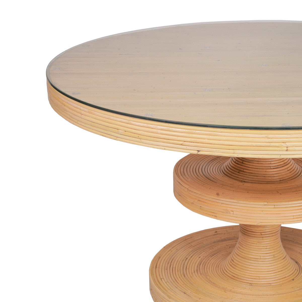 Table à manger ronde en rotin naturel Apollonia de 51 po
