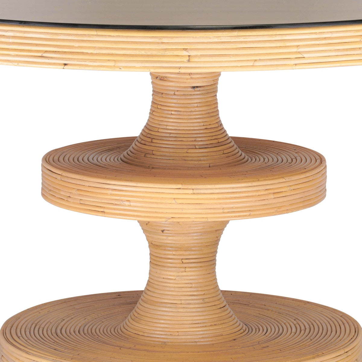 Table à manger ronde en rotin naturel Apollonia de 51 po