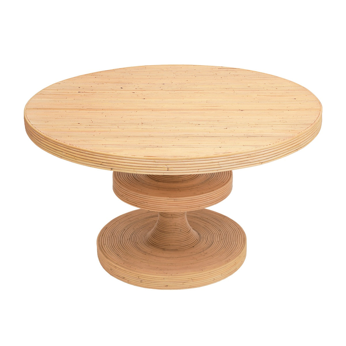 Table à manger ronde en rotin naturel Apollonia de 51 po