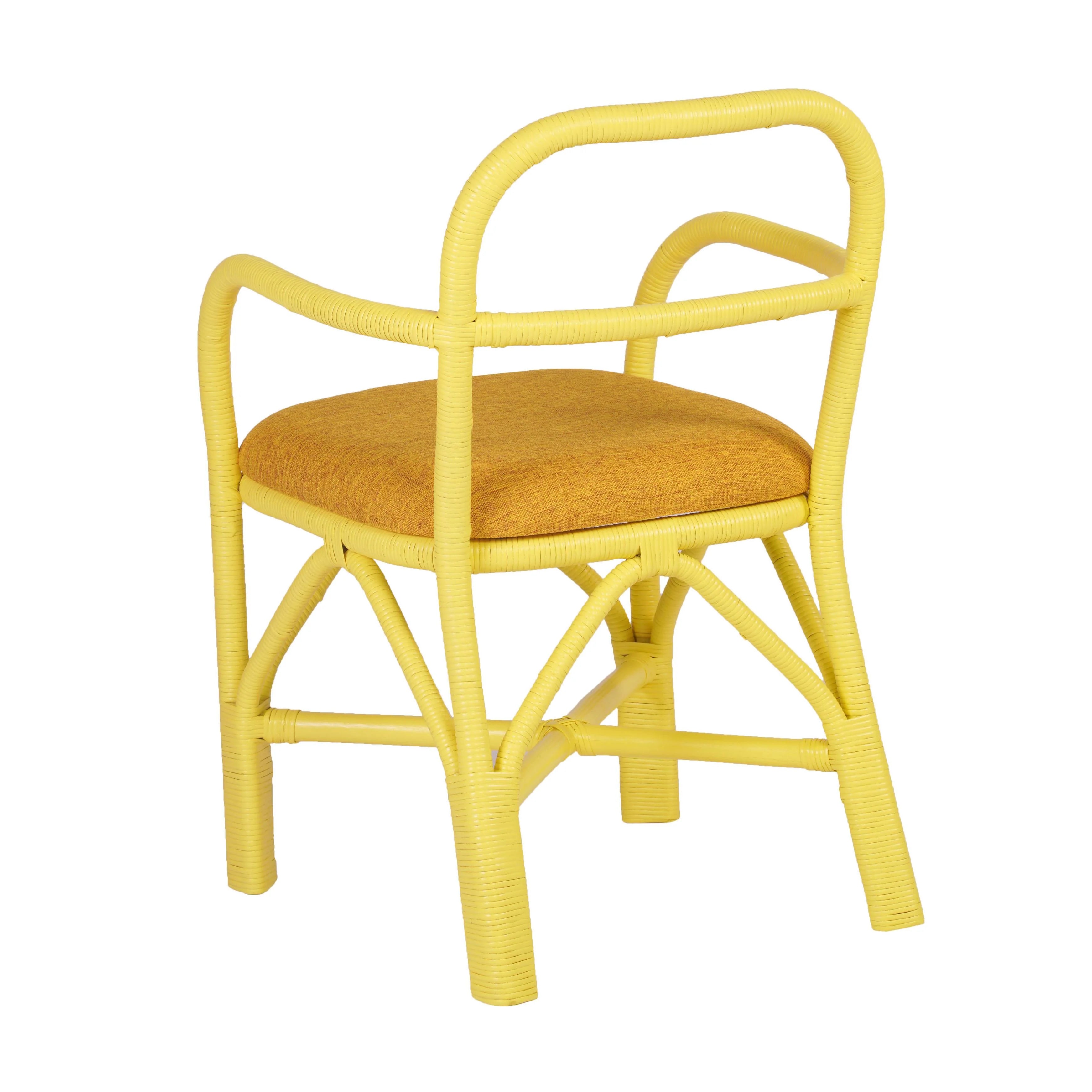 Chaise de salle à manger en rotin vert Ginny