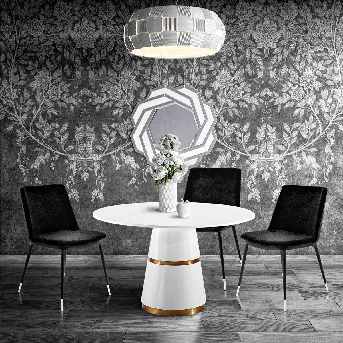 Evora Black Velvet Chair - Silver Legs - Set of 2