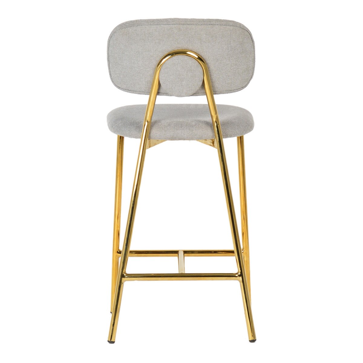 Tabouret de bar Ariana gris avec pieds dorés - Lot de 2