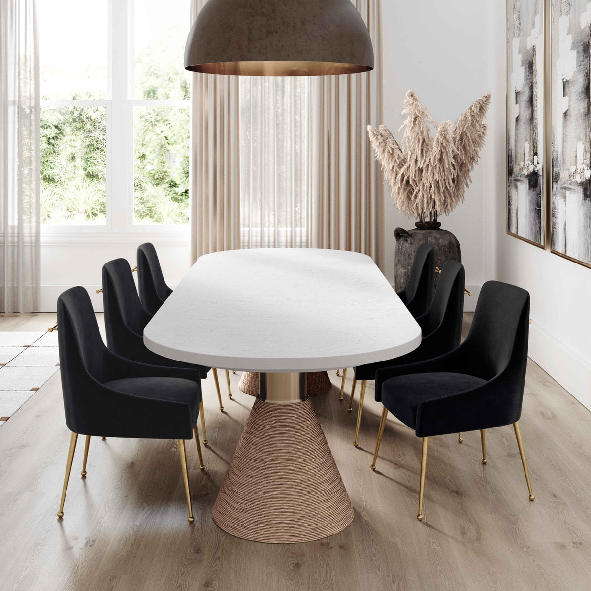 Table ovale en corde Rishi