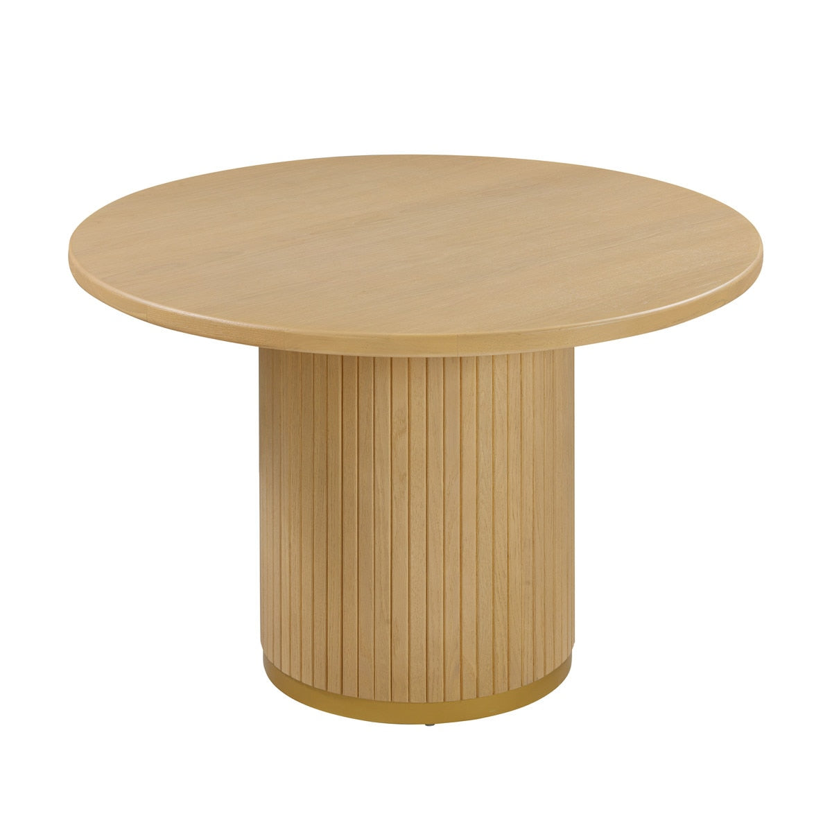 Table à manger ronde en bois de chêne naturel Chelsea