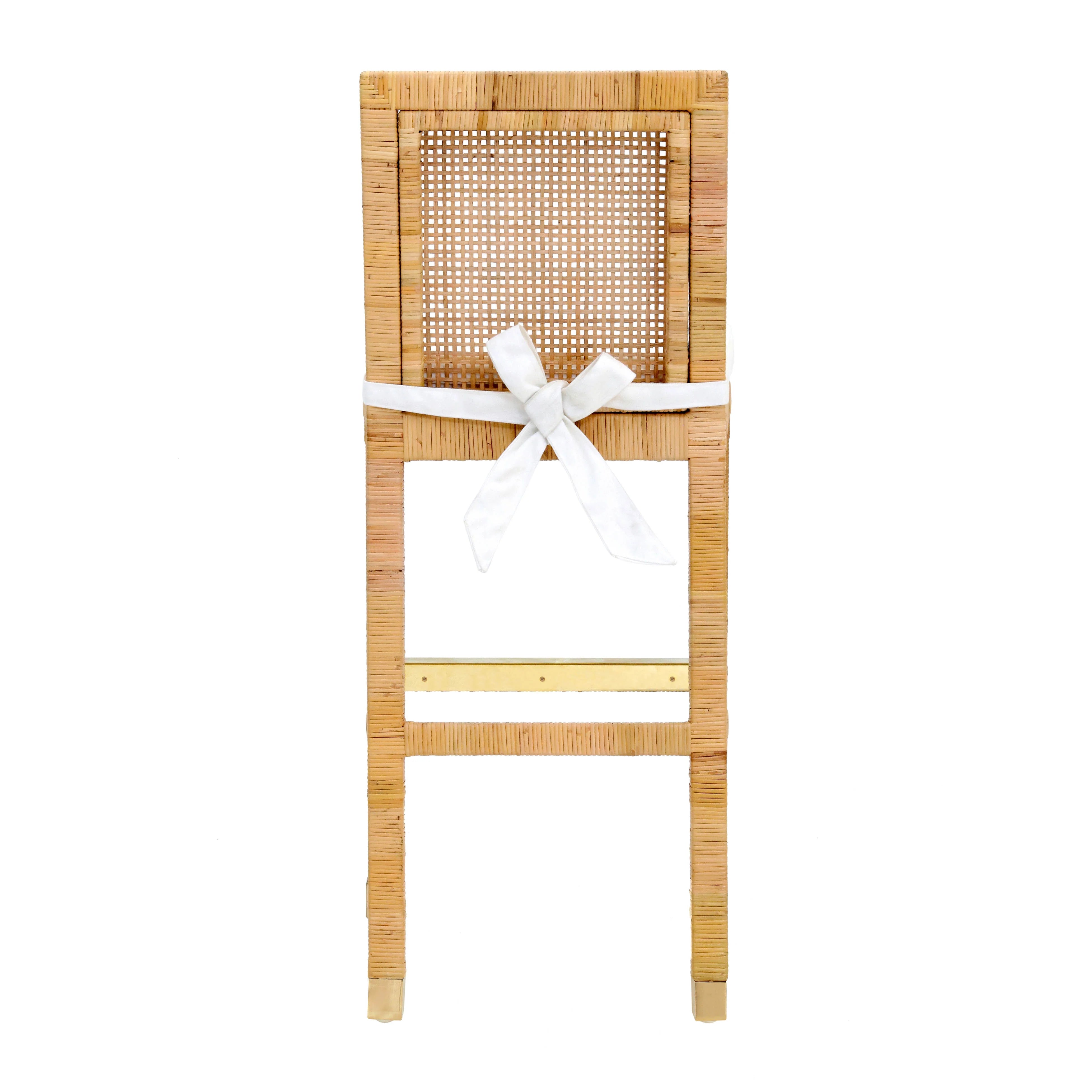 Amara Woven Rattan Performance Fabric Stool