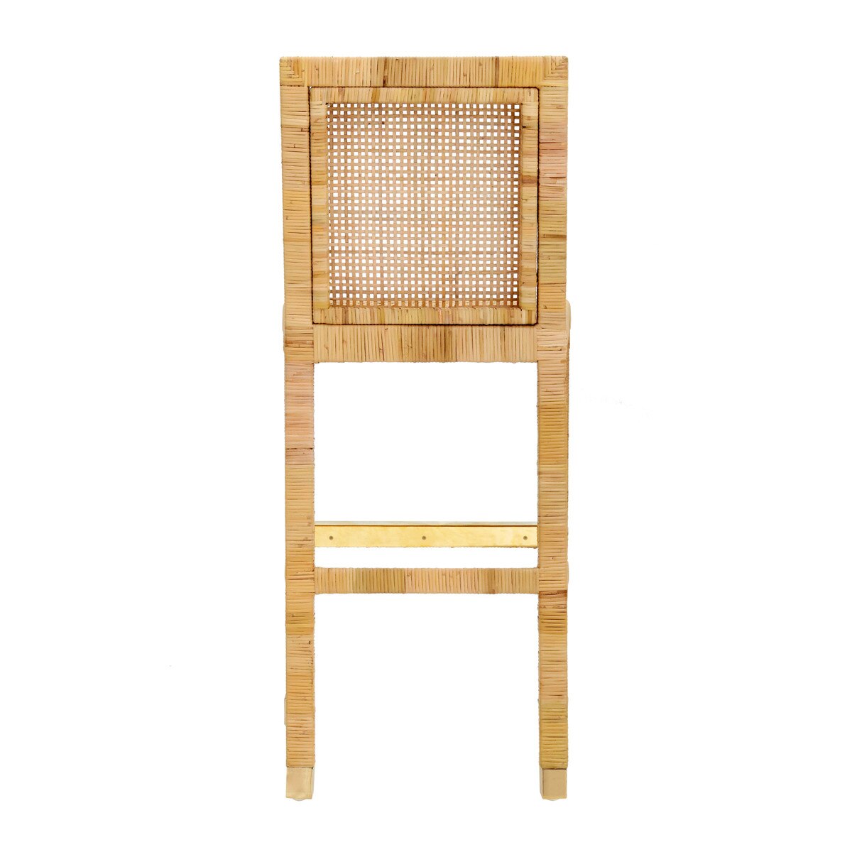 Tabouret de bar en tissu et rotin Amara Performance