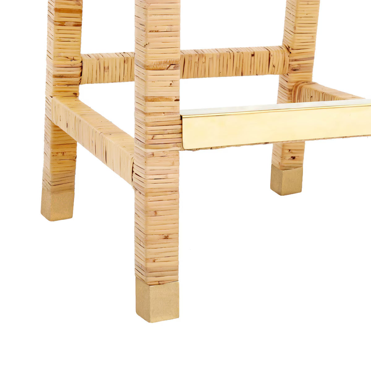 Tabouret de bar en tissu et rotin Amara Performance