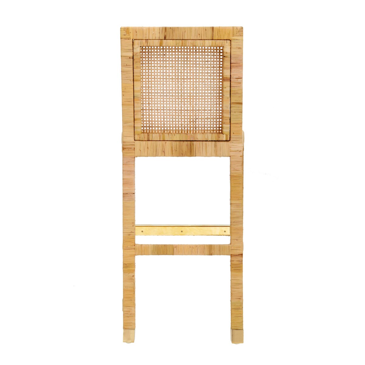 Tabouret de bar en tissu et rotin Amara Performance