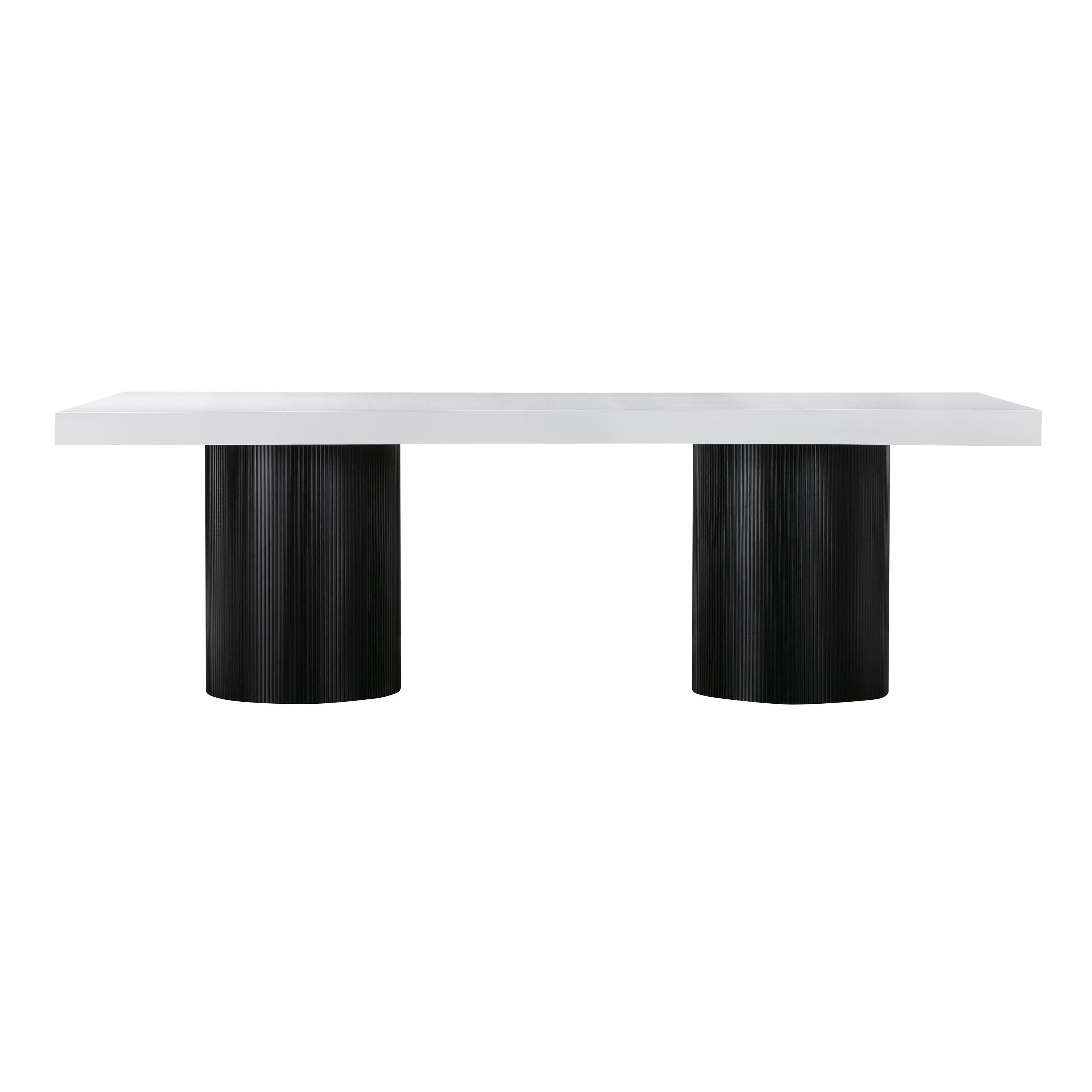 Table à manger rectangulaire laquée blanche Nova de 95 po
