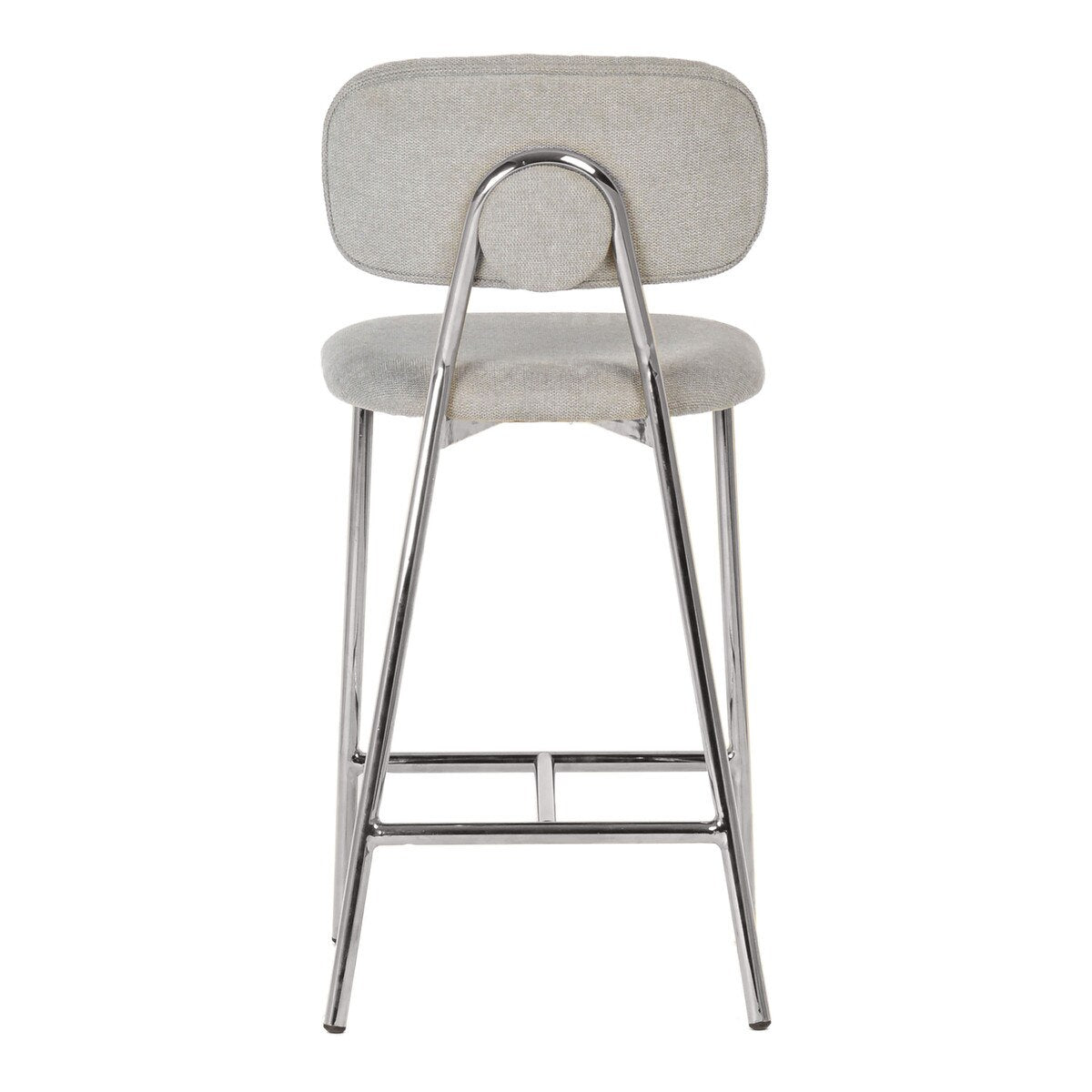 Ariana Grey Counter Stool with Silver Legs - Set of 2