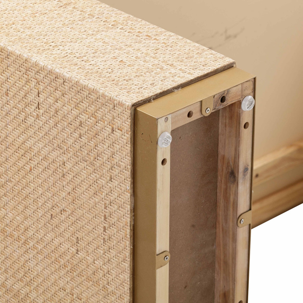 Table à manger rectangulaire Akiba en frêne naturel et rotin de 96 po