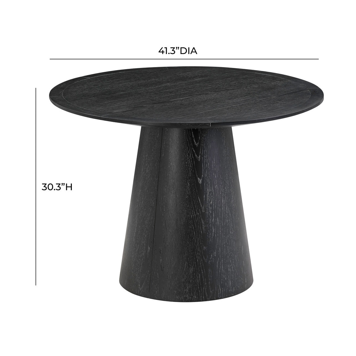 Table à manger ronde en chêne noir Sahara de 41 po