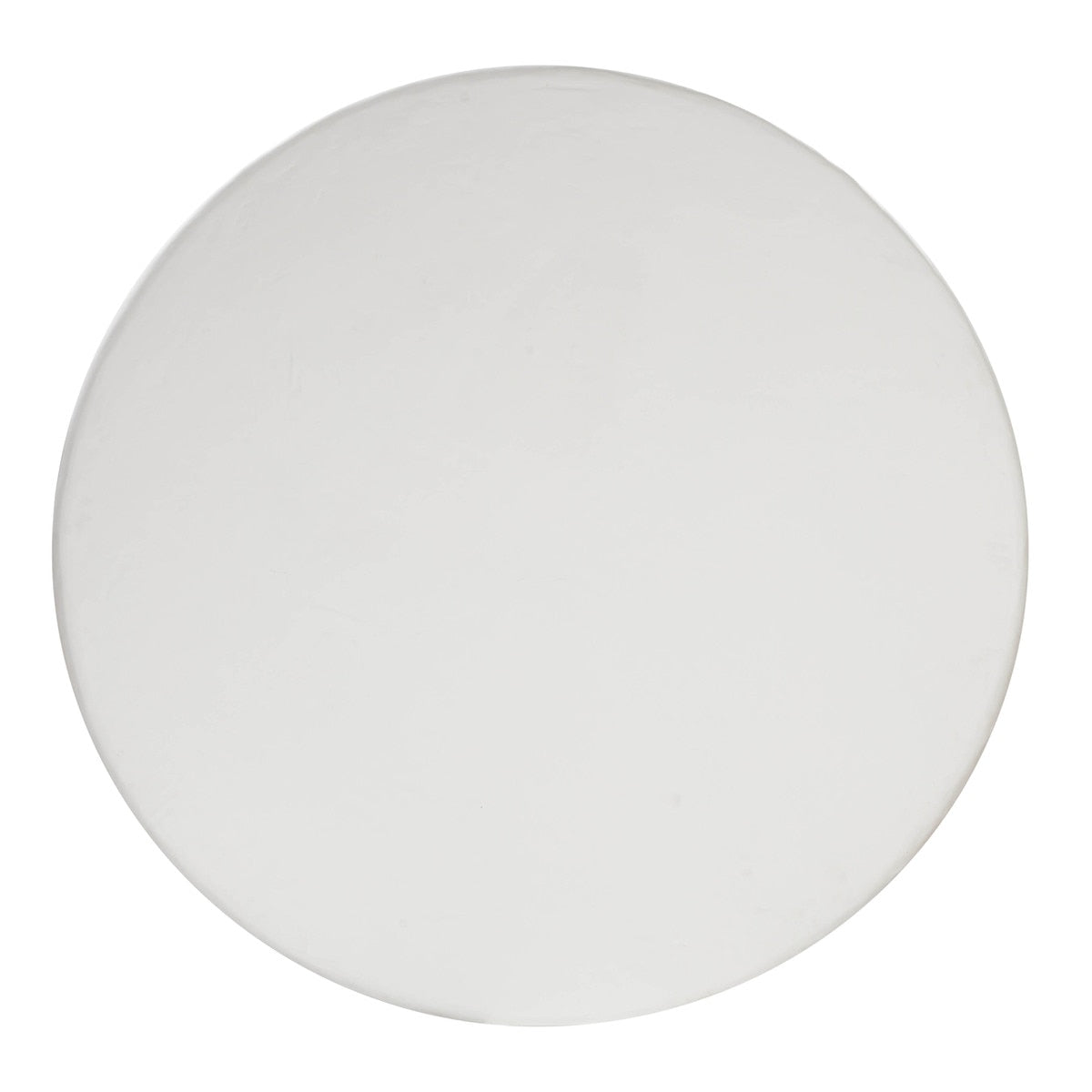 Table à manger ronde en faux plâtre blanc Elika