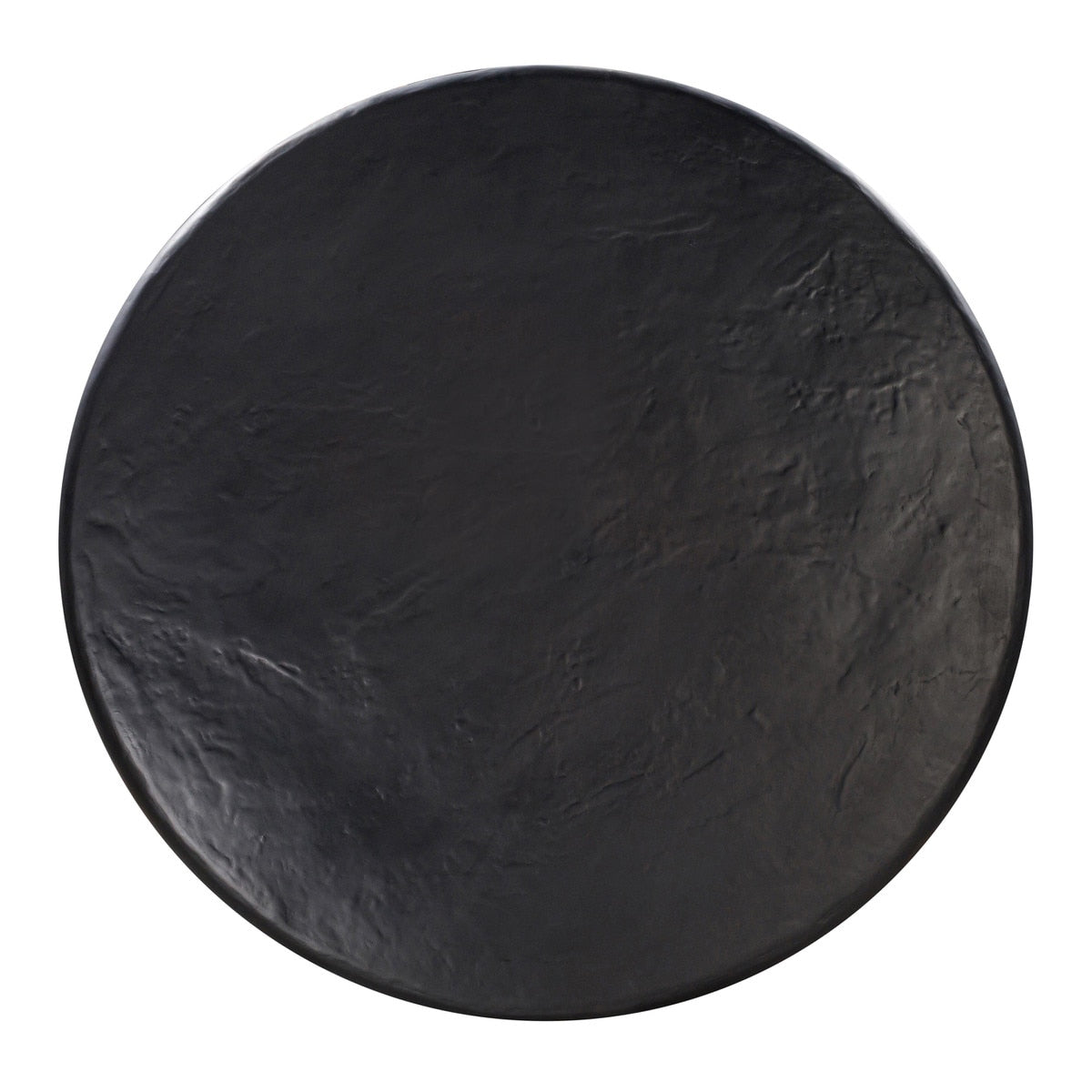 Table à manger ronde en faux plâtre noir Elika