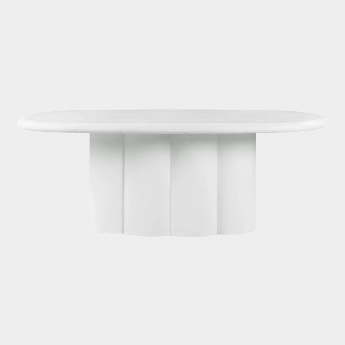 Table à manger ovale en faux plâtre noir Elika