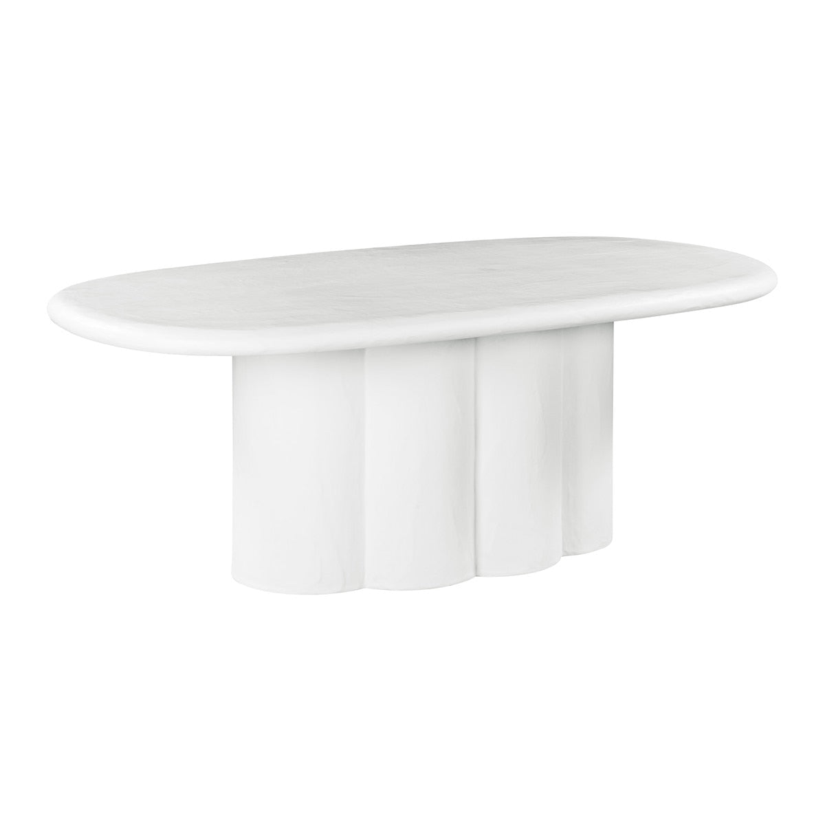 Table à manger ovale en faux plâtre noir Elika