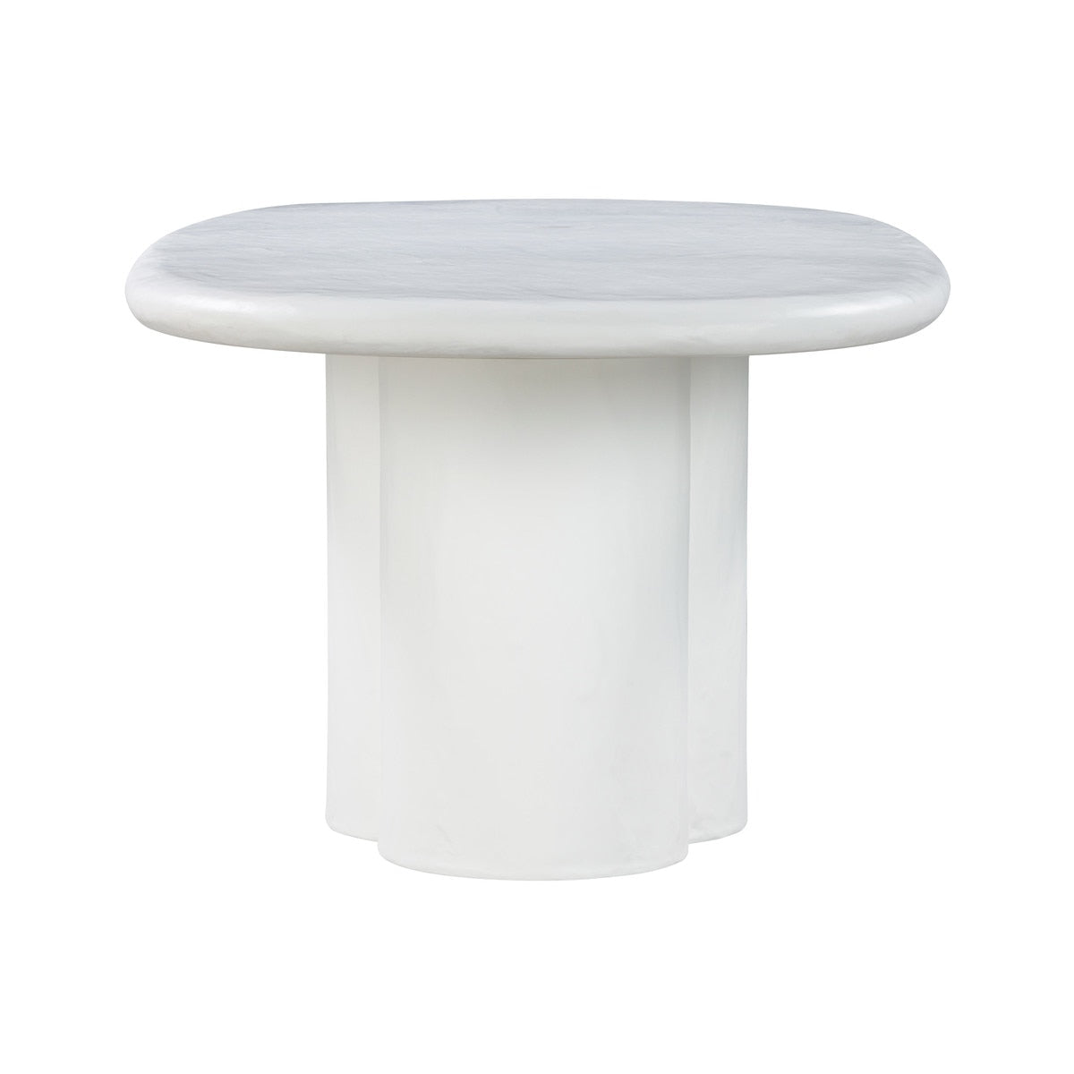 Table à manger ovale en faux plâtre noir Elika