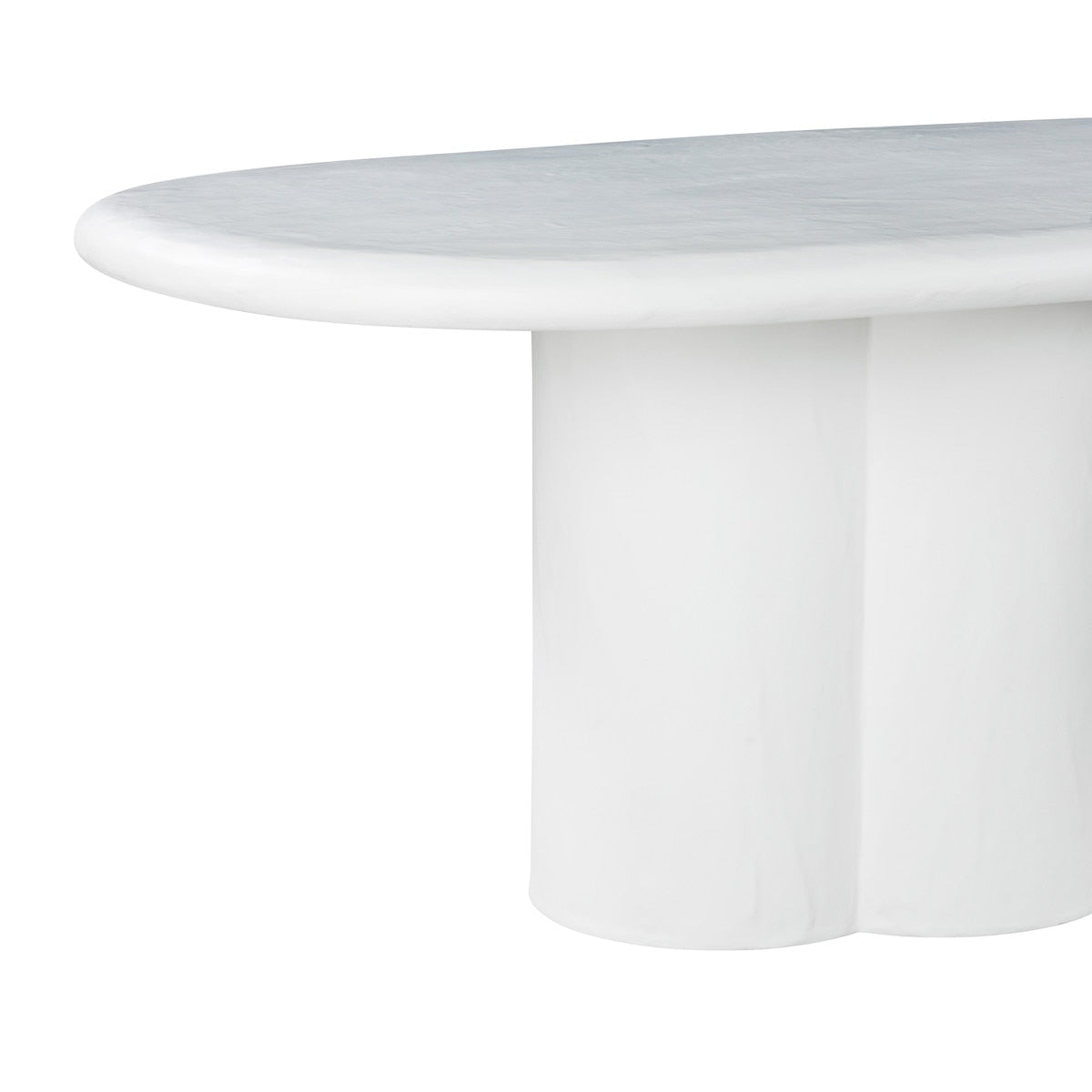 Table à manger ovale en faux plâtre noir Elika