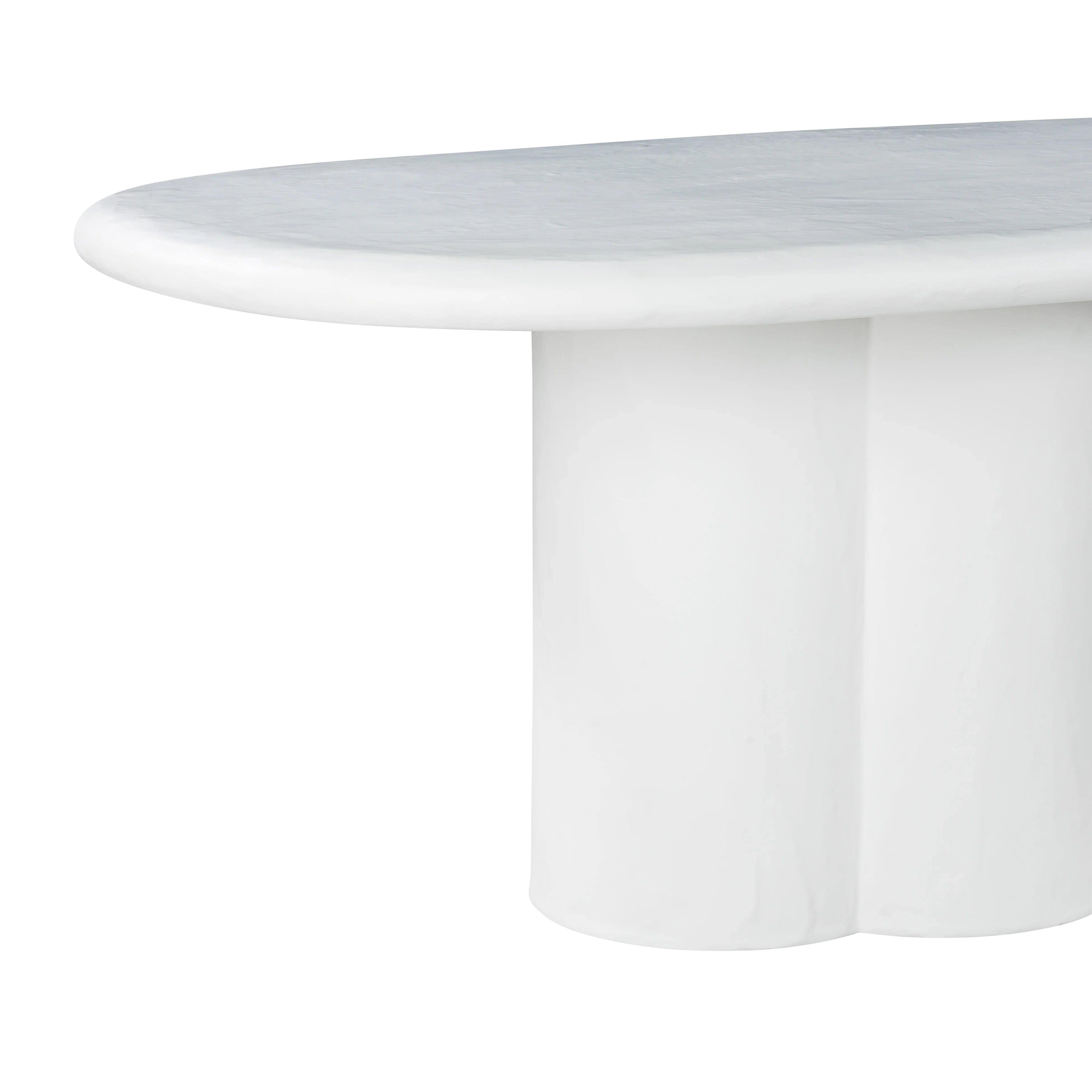 Elika 80" Faux Plaster Indoor / Outdoor Oval Dining Table