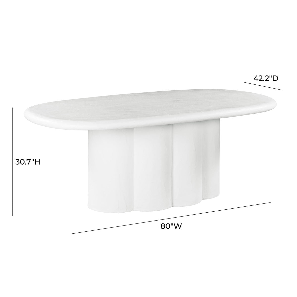 Table à manger ovale en faux plâtre noir Elika