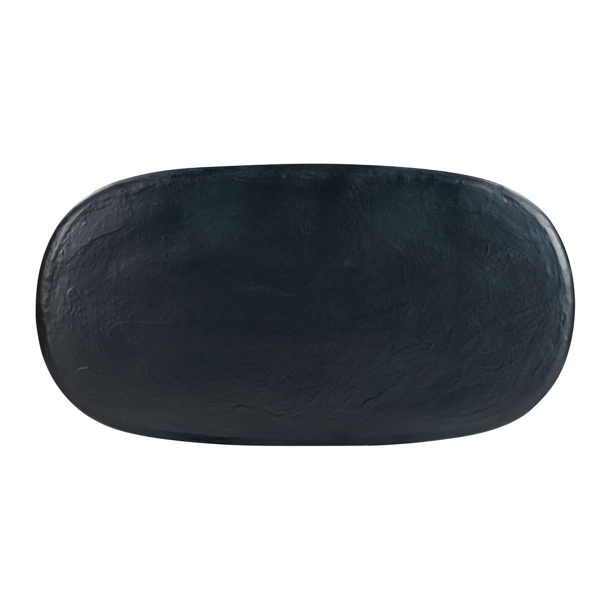 Table à manger ovale en faux plâtre noir Elika