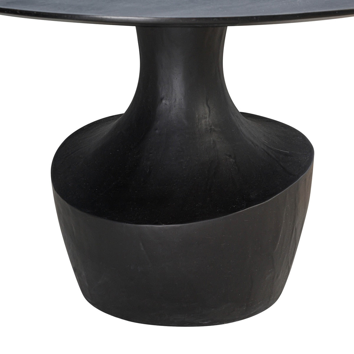 Table à manger ronde en acacia noir et faux plâtre de 54 po de Gevra