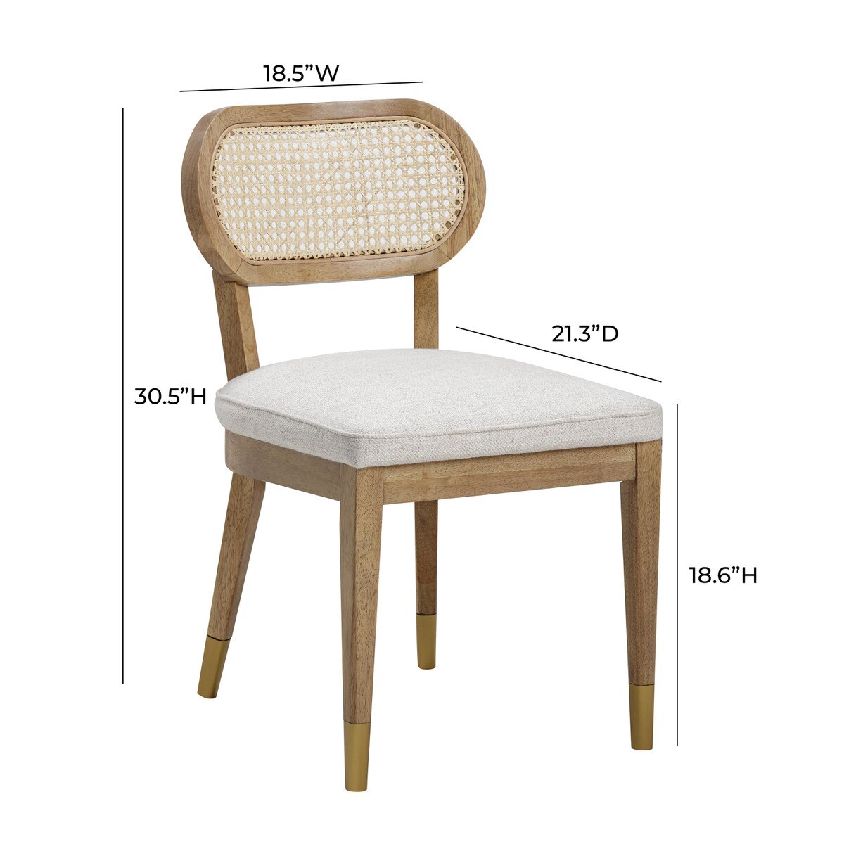 Chaise de salle à manger en lin naturel Cosette
